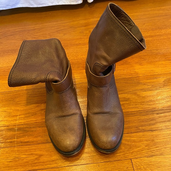 Prada Flat Double-Buckle Moto Boot in Dark Brown - Picture 5 of 8